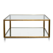 Load image into Gallery viewer, Glass Coffee Table with Gold Base