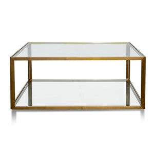 Glass Coffee Table with Gold Base