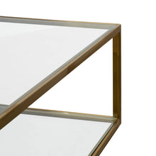 Load image into Gallery viewer, Glass Coffee Table with Gold Base
