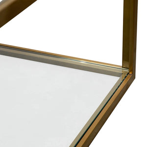 Glass Coffee Table with Gold Base