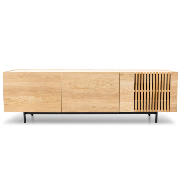 Natural Entertainment Unit with Black Legs