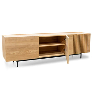 Natural Entertainment Unit with Black Legs
