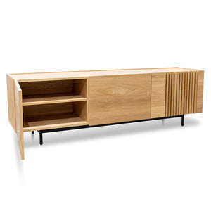 Natural Entertainment Unit with Black Legs