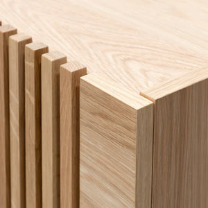 Natural Entertainment Unit with Black Legs