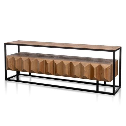 Natural Entertainment Unit with Black Frame