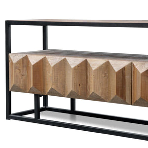 Natural Entertainment Unit with Black Frame