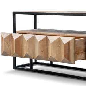Natural Entertainment Unit with Black Frame