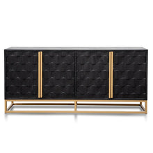Load image into Gallery viewer, Black Wood Sideboard with Gold Handles