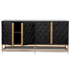 Black Wood Sideboard with Gold Handles