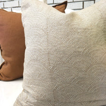 Load image into Gallery viewer, Arendal est. 2020 - Ochre Waves French Linen Cushion