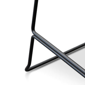 Black Frame Bar Stool with Black Cord Seat