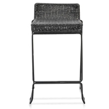 Load image into Gallery viewer, Black Frame Bar Stool with Black Cord Seat