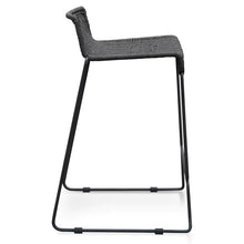 Load image into Gallery viewer, Black Frame Bar Stool with Black Cord Seat