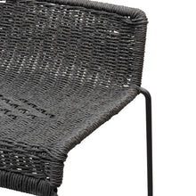 Load image into Gallery viewer, Black Frame Bar Stool with Black Cord Seat