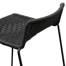 Load image into Gallery viewer, Black Frame Bar Stool with Black Cord Seat