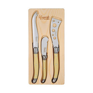 Laguiole Etiquette Cheese Knife Set Large Ivory