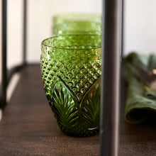 Load image into Gallery viewer, Green Vintage Glass Tumbler