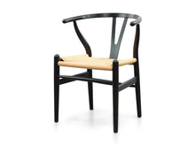 Load image into Gallery viewer, Black Dining Chair with Natural Seat