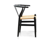 Load image into Gallery viewer, Black Dining Chair with Natural Seat