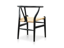 Load image into Gallery viewer, Black Dining Chair with Natural Seat