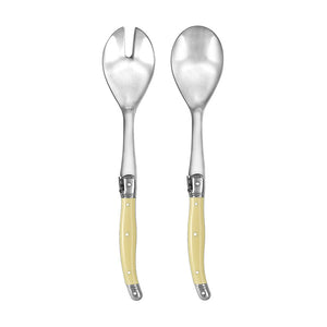 Laguiole Etiquette Salad Serving Set Ivory