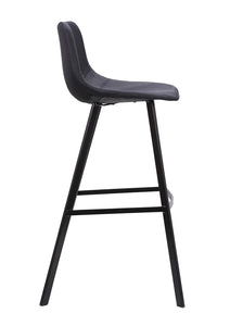 Black Fabric Bar Stool (Set of 2)
