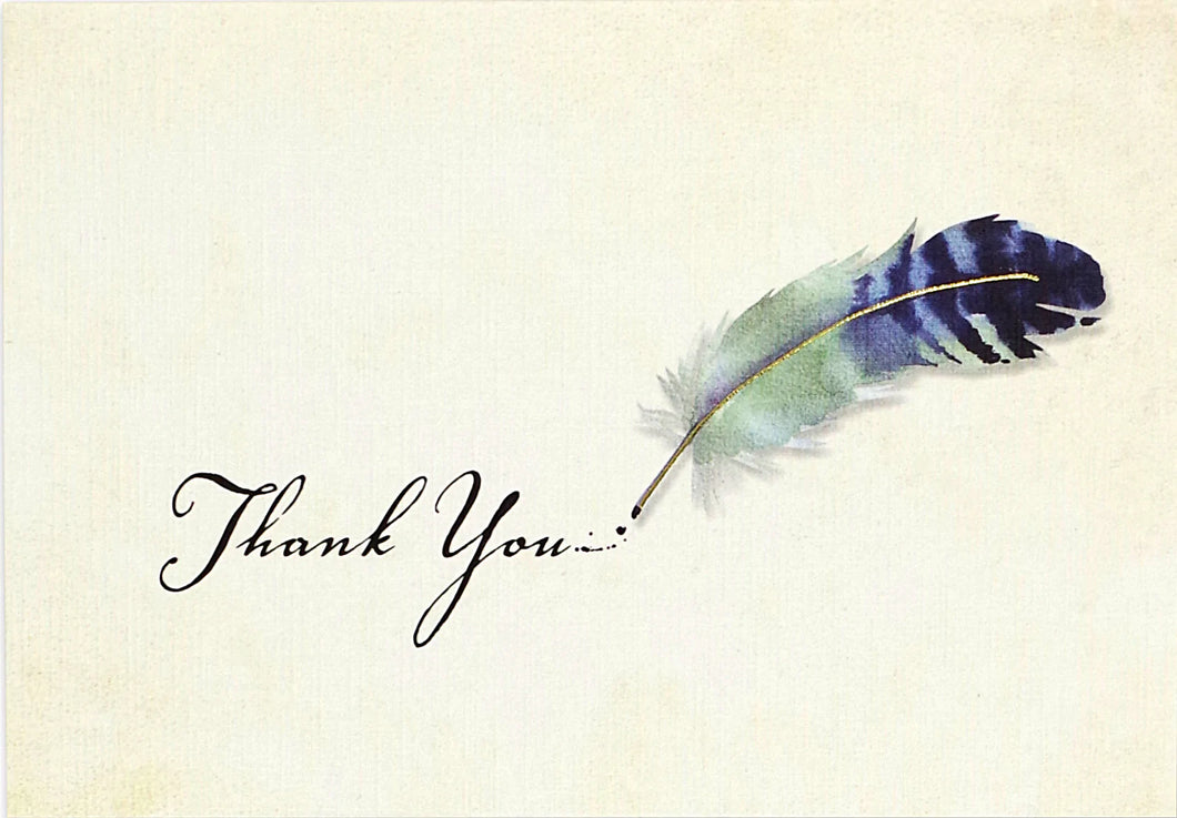 Watercolour Quill Thank You Card Set