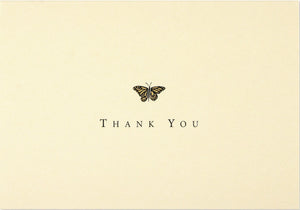 Gold Butterfly Thank You Card Set