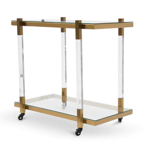 Brushed Gold & Glass Bar Cart