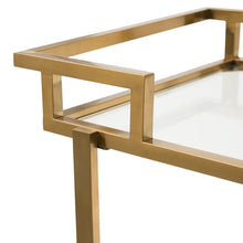 Load image into Gallery viewer, Brushed Gold &amp; Glass Bar Cart