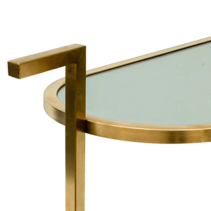 Gold Bar Cart with Mirror Shelves