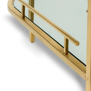 Gold Bar Cart with Mirror Shelves