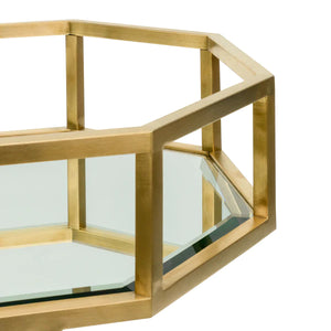 Gold Bar Cart with Mirror Shelves