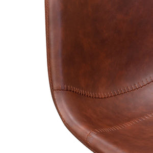 Cinnamon Brown PU Leather Bar Stool (Set of 2)