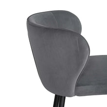 Load image into Gallery viewer, Grey Velvet Bar Stool with Black Legs