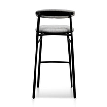 Load image into Gallery viewer, Silver Grey Fabric Bar Stool with Black Legs