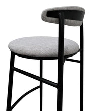 Load image into Gallery viewer, Silver Grey Fabric Bar Stool with Black Legs