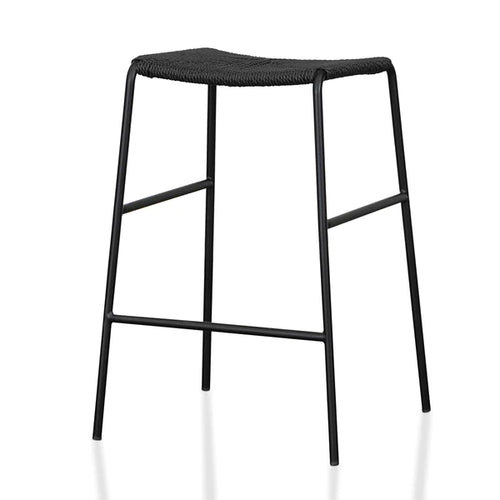 Full Black Rattan Bar Stool (Set of 2)