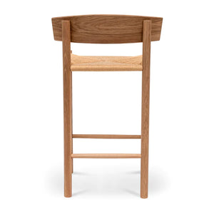 Natural Bar Stool with Back Rest