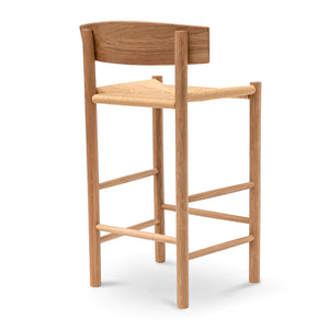 Natural Bar Stool with Back Rest