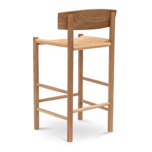 Natural Bar Stool with Back Rest