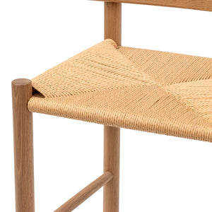 Natural Bar Stool with Back Rest