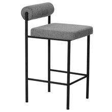 Load image into Gallery viewer, Grey Fabric Bar Stool (Set of 2)
