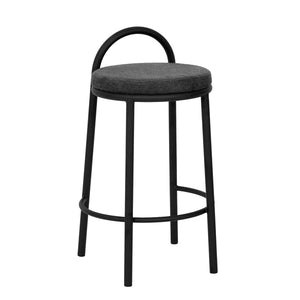 Charcoal Grey Fabric Bar Stool (Set of 2)