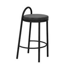 Load image into Gallery viewer, Charcoal Grey Fabric Bar Stool (Set of 2)