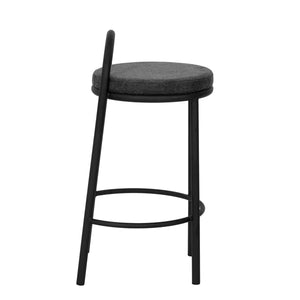 Charcoal Grey Fabric Bar Stool (Set of 2)