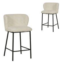 Load image into Gallery viewer, Rabbit White Fabric Bar Stool (Set of 2)
