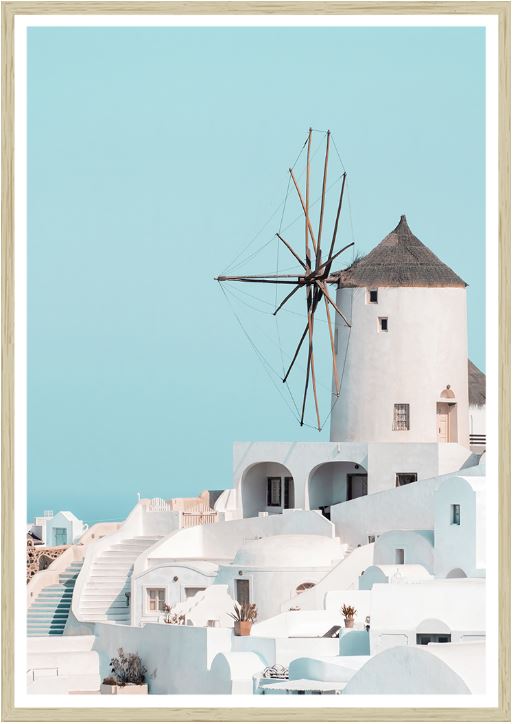 Blue Windmill Print