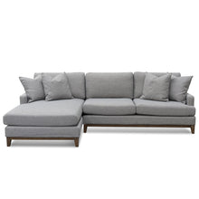 Load image into Gallery viewer, Grey Three-Seater Left Chaise Fabric Sofa