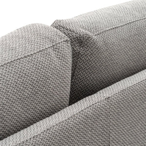 Grey Three-Seater Left Chaise Fabric Sofa